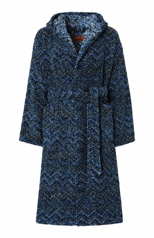 Missoni Home Azul Cotton Terry Chevron Bathrobe in Blue  product
