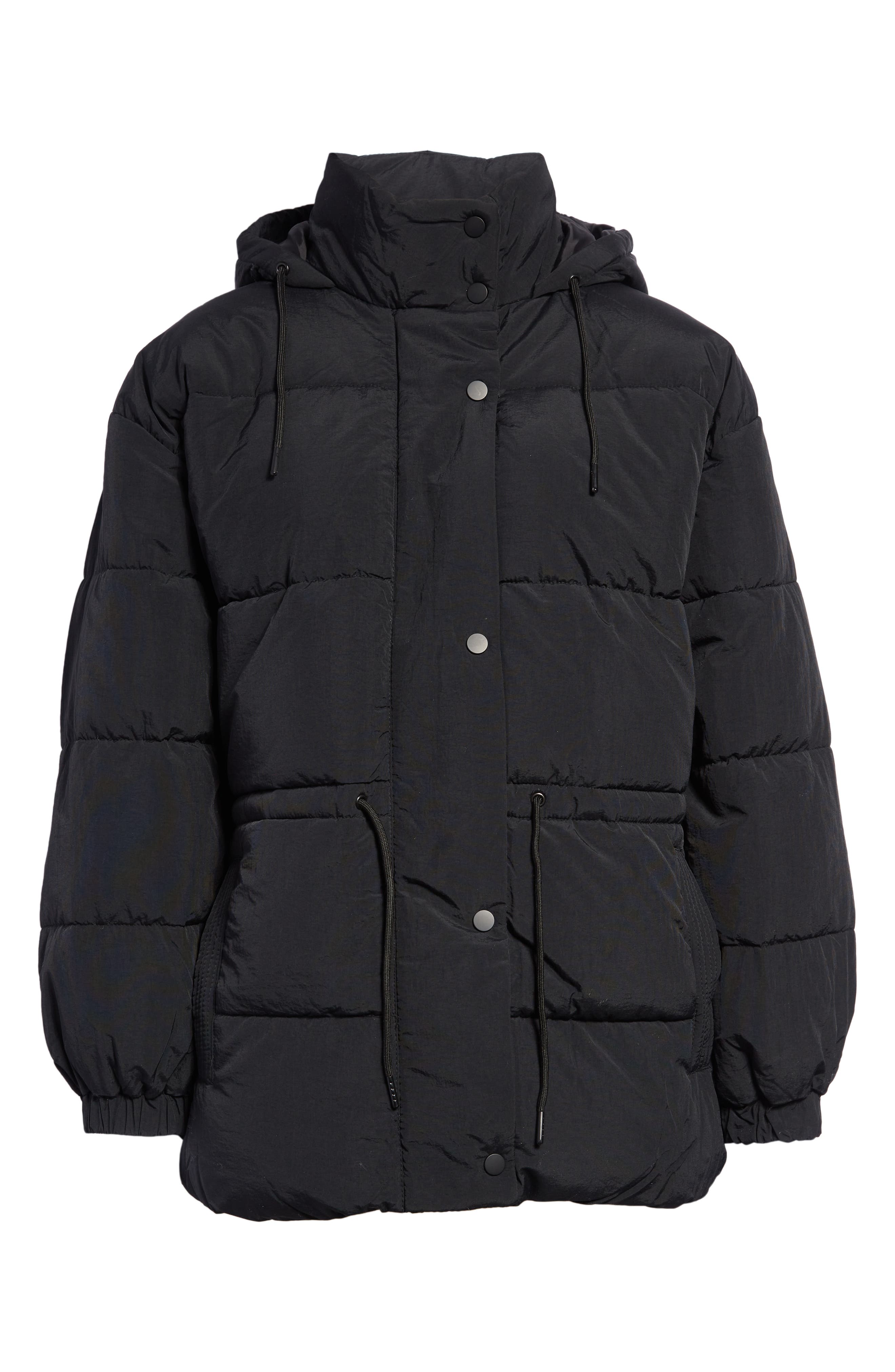 topshop tie waist puffer coat