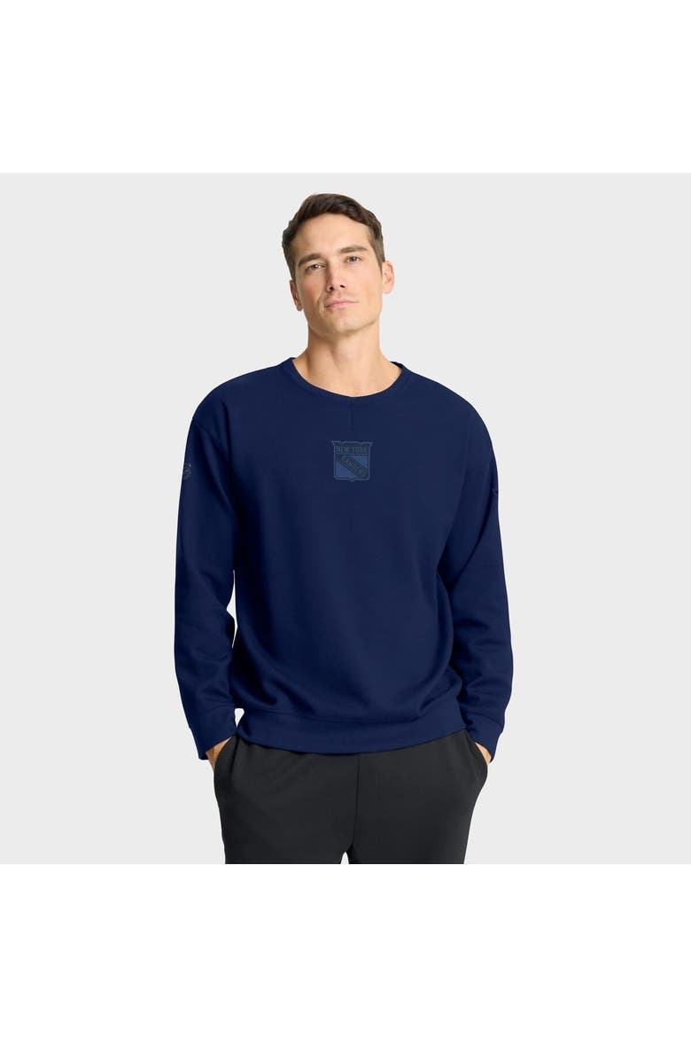 Men's Fanatics Navy New York Rangers Authentic Pro Road Tri-Blend Sweatshirt, Main, color, Navy