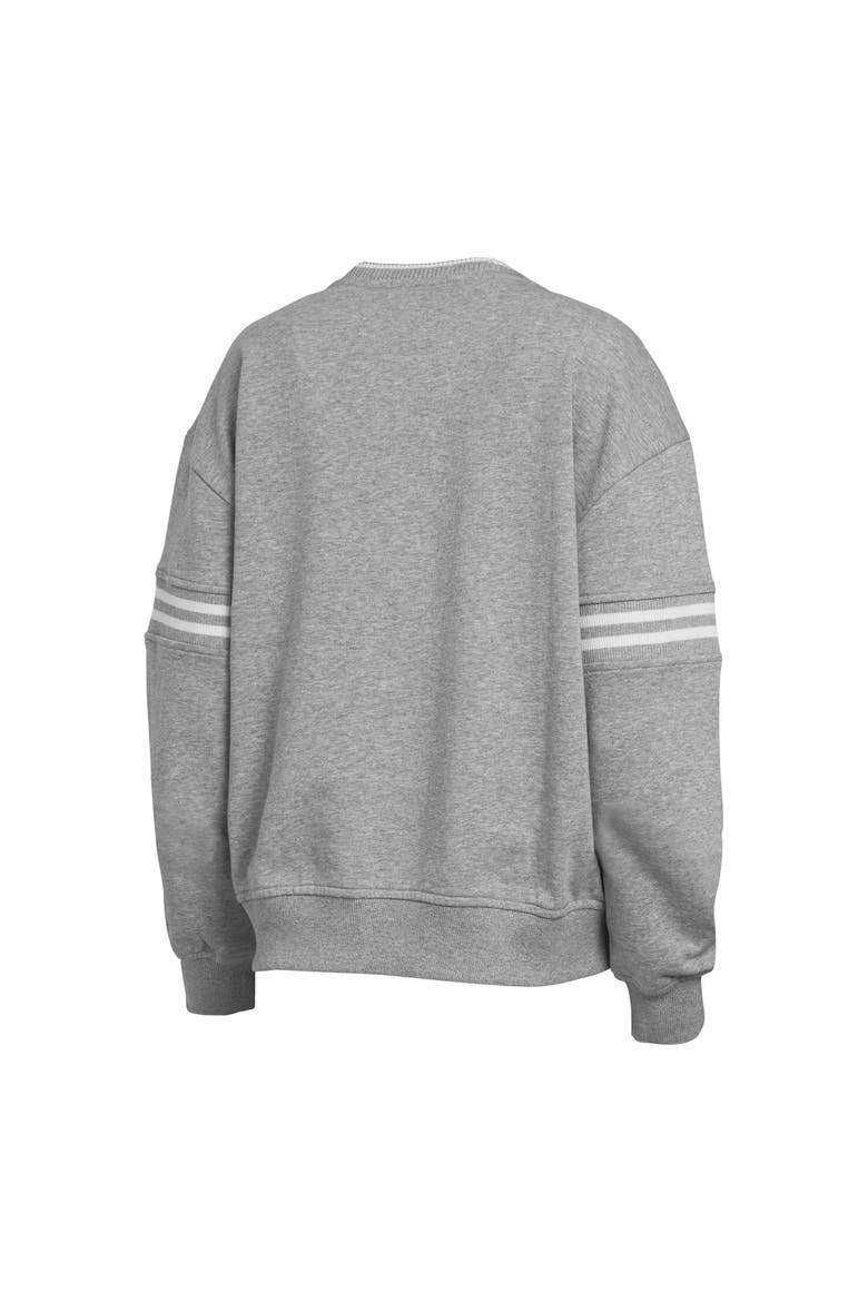 Women's WEAR by Erin Andrews  Gray New York Knicks Crest Crew Sweatshirt, Alternate, color, Gray