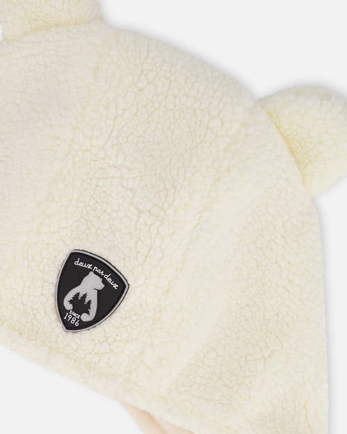 Deux Par Deux Gender Inclusive Lined Hat With Ear Flaps In Neutral