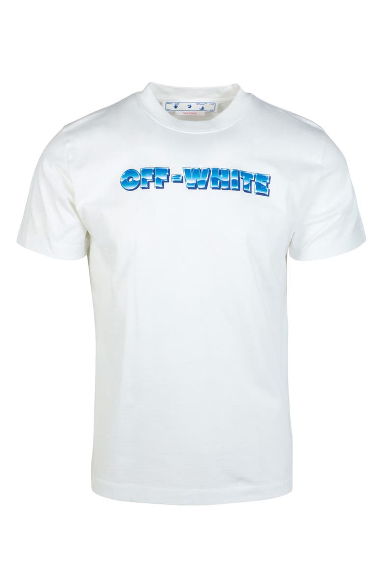 Off-White Blue Metal Arrow Cotton Graphic T-Shirt, Main, color,