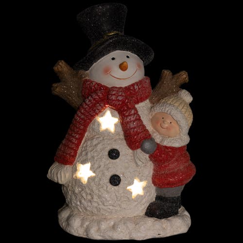 Northlight Lighted Snowman And Boy Christmas Decoration In Multi