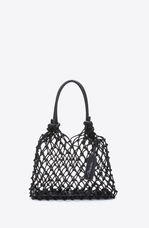 3.1 Phillip Lim Faux Fur Macrame Mini Sac In Black