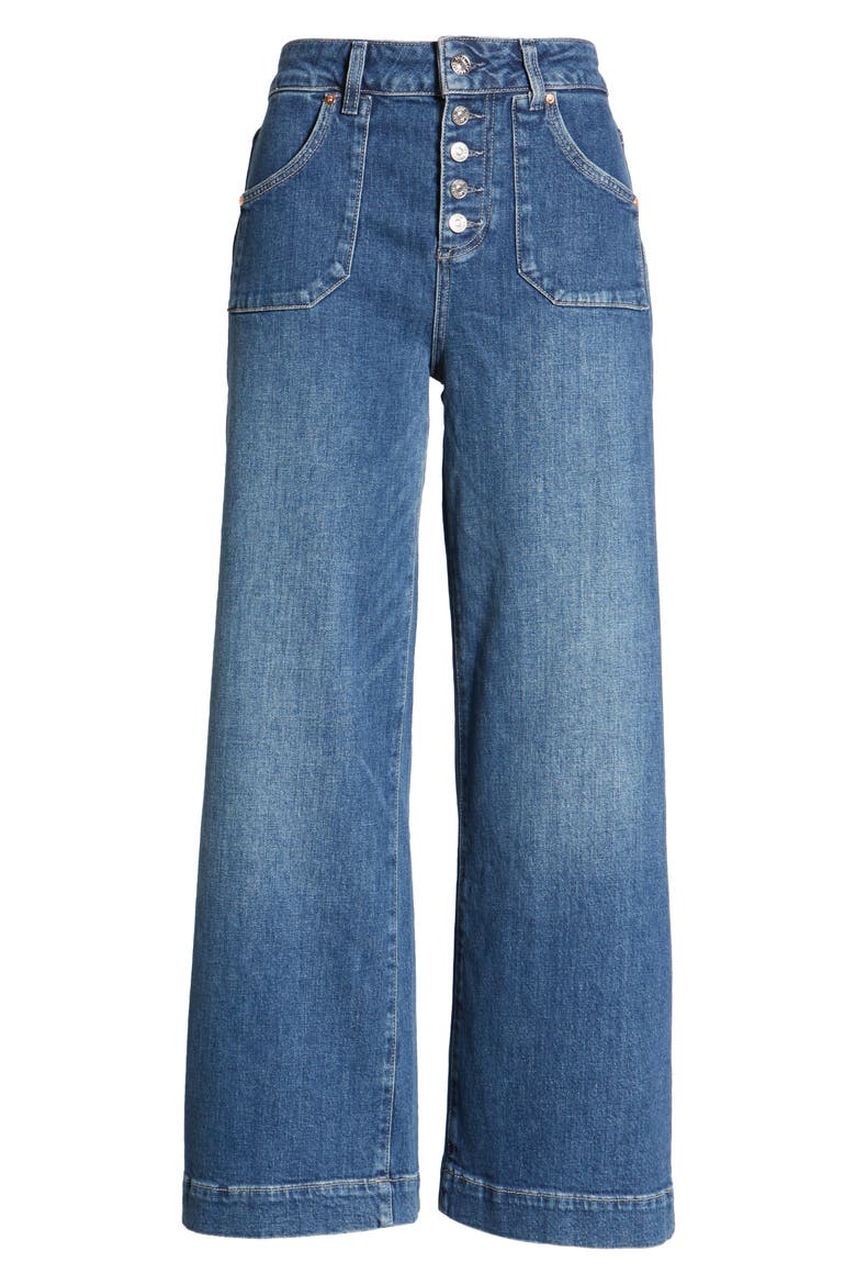 Anessa High Waist Button Fly Wide Leg Jeans, Alternate, color, MIRELLA