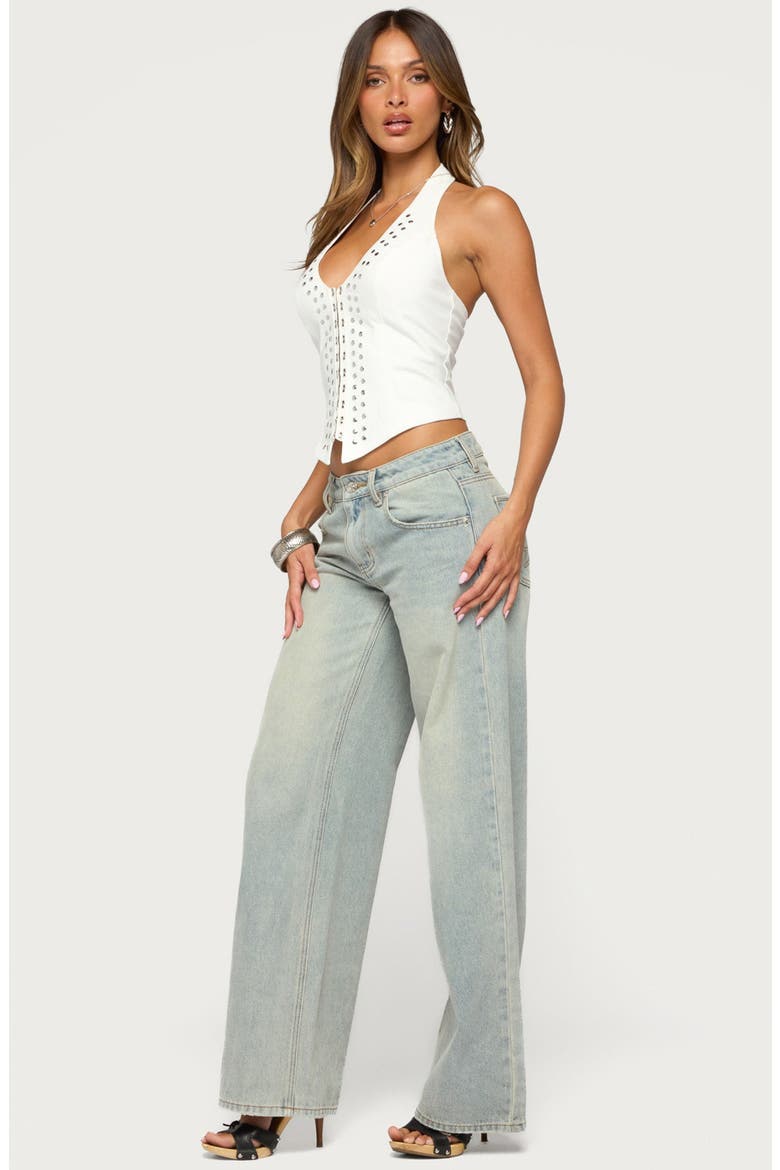 Biri Studded Halter Top, Alternate, color, WHITE