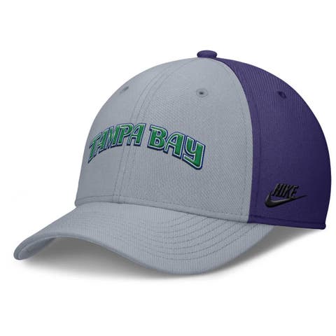 Men's Nike Gray/Purple Tampa Bay Rays Rise Swoosh Performance Flex Hat