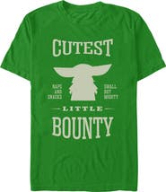 Star Wars: The Mandalorian and Grogu Men's Star Wars The Mandalorian and Grogu Cutest Little Bounty  Graphic T-Shirt