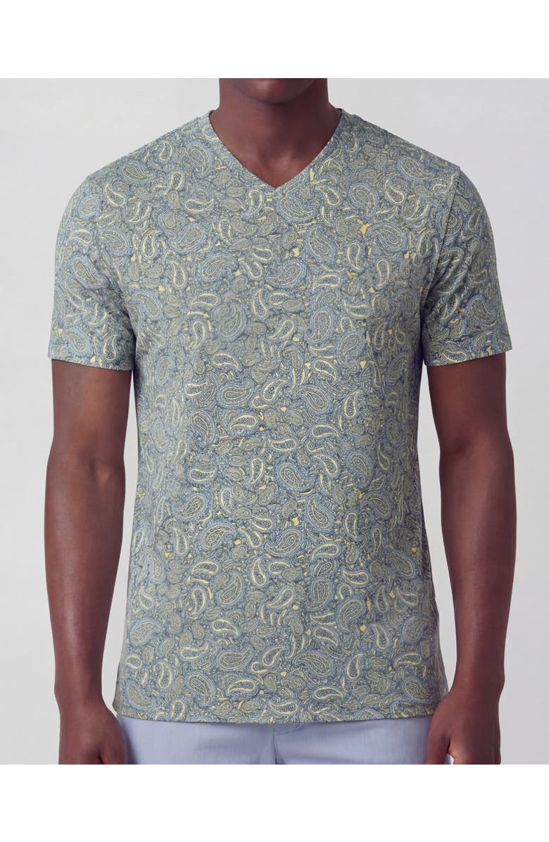 Lords of Harlech Paisley Pile Mens Vneck Tee, Alternate, color, Paisley Pile Sunshine