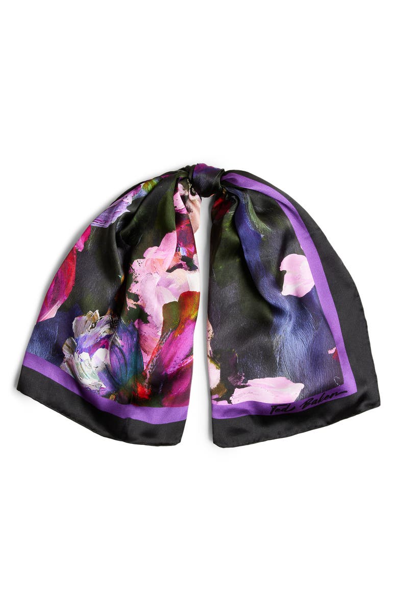 Ted Baker London Ellenn's Floral Silk Square Scarf, Main, color, 