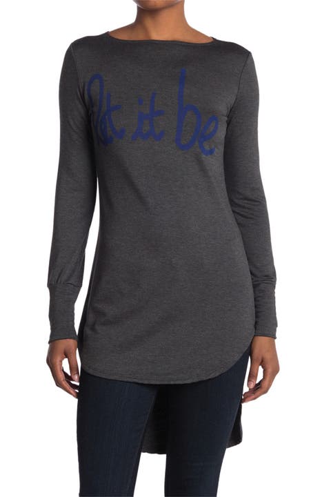 Graphic Boat Neck Top