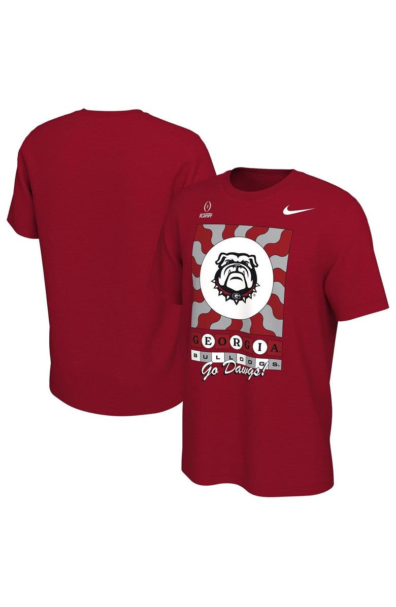 Nike Men's Nike Red Georgia Bulldogs College Football Playoff 2022 Peach Bowl Media Night T-Shirt, Main, color,