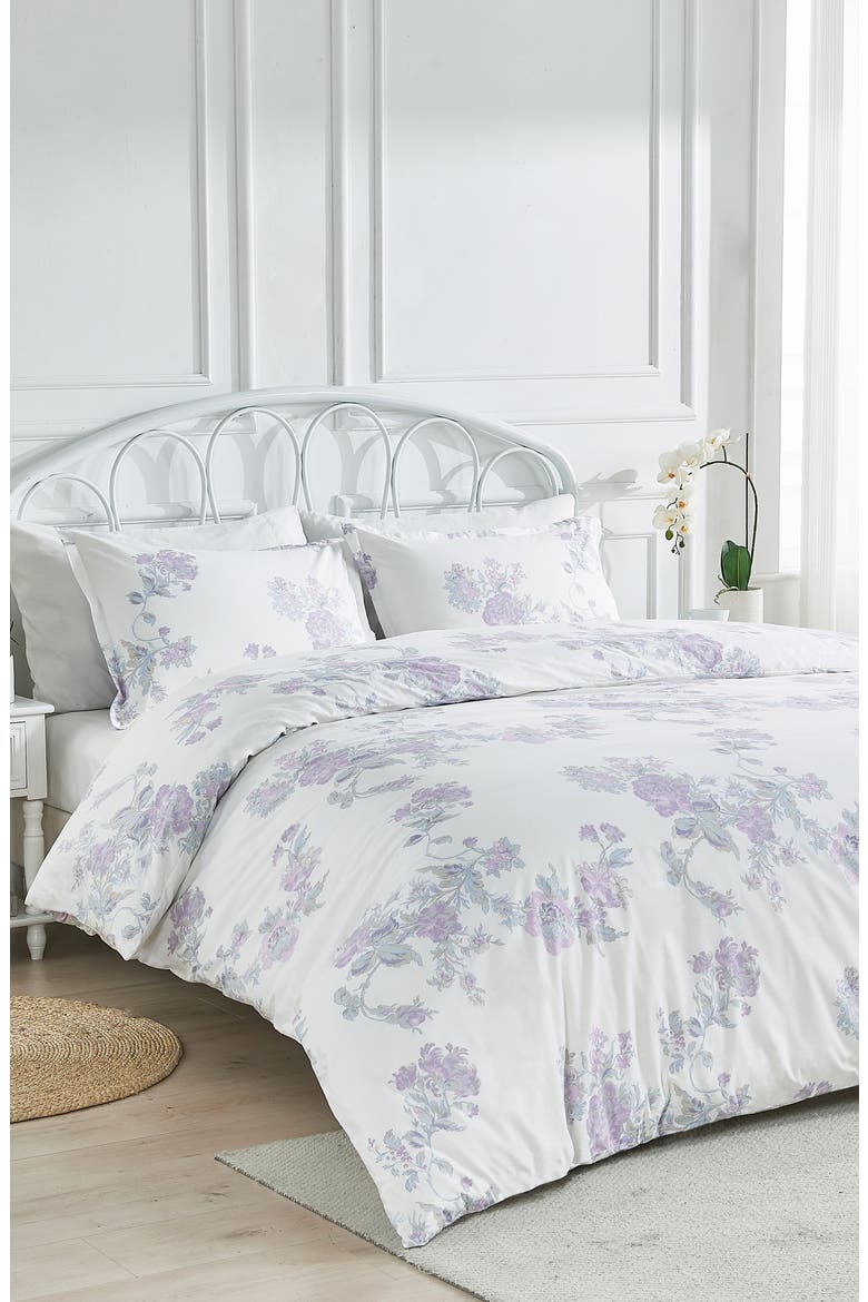 Rose Percale Cotton Duvet Cover & Sham Set, Alternate, color, VIOLET