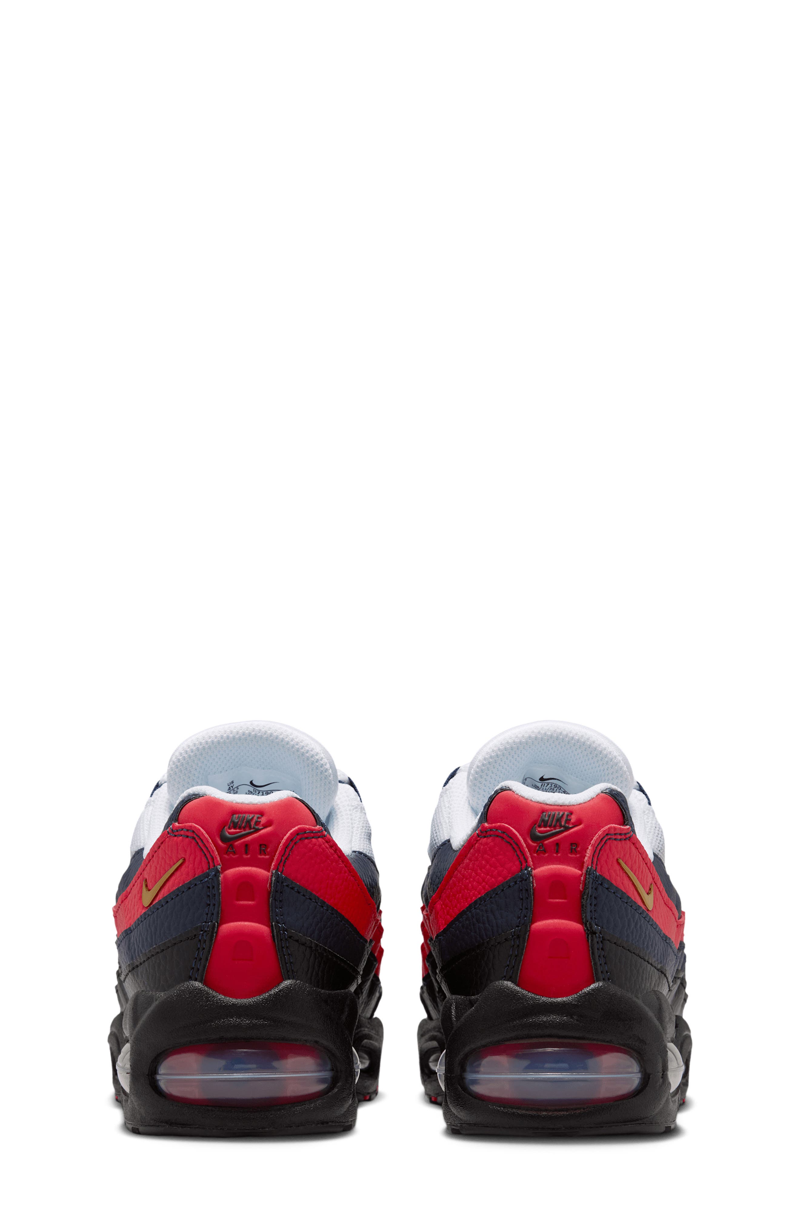 Nike Kids' Air Max 95 SE Sneaker, Alternate, color, Obsidian/ Red/ White/ Gold