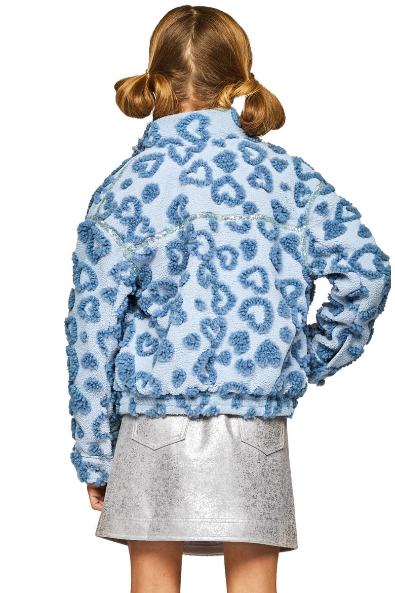 Kids' Textured Fleece Jacket, Alternate, color, BLUE