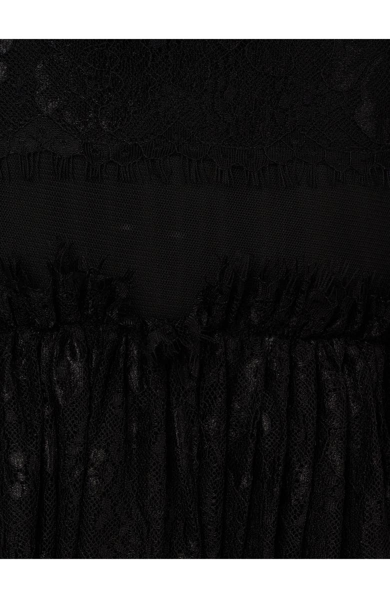 Adrianna Papell Mixed Lace A-Line Gown, Alternate, color, Black