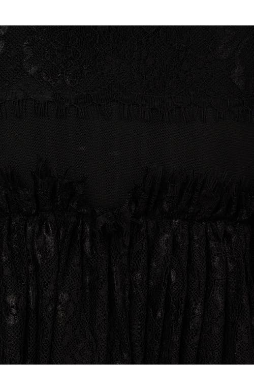 Adrianna Papell Mixed Lace A-line Gown In Black
