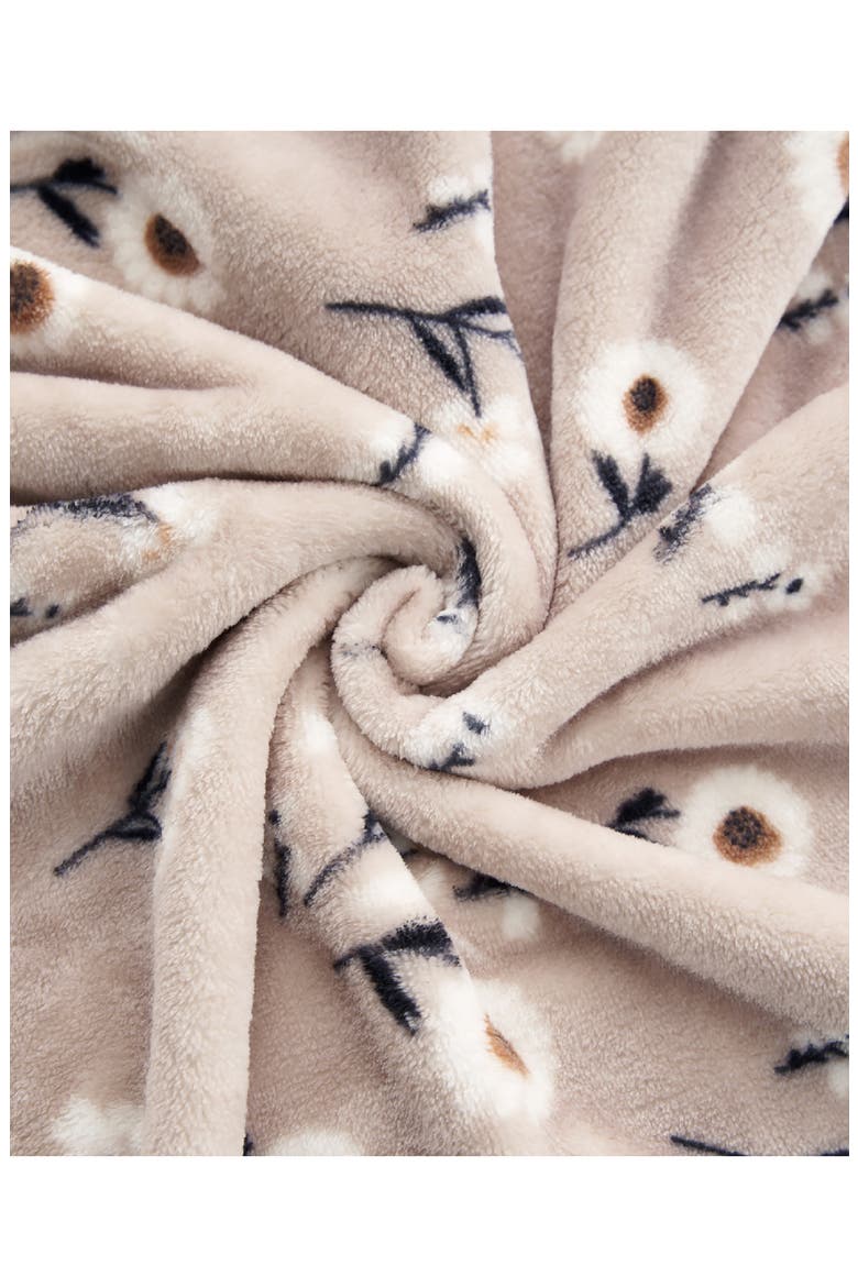 Cozy Plush Throw Blanket, Alternate, color, BEIGE FLORAL