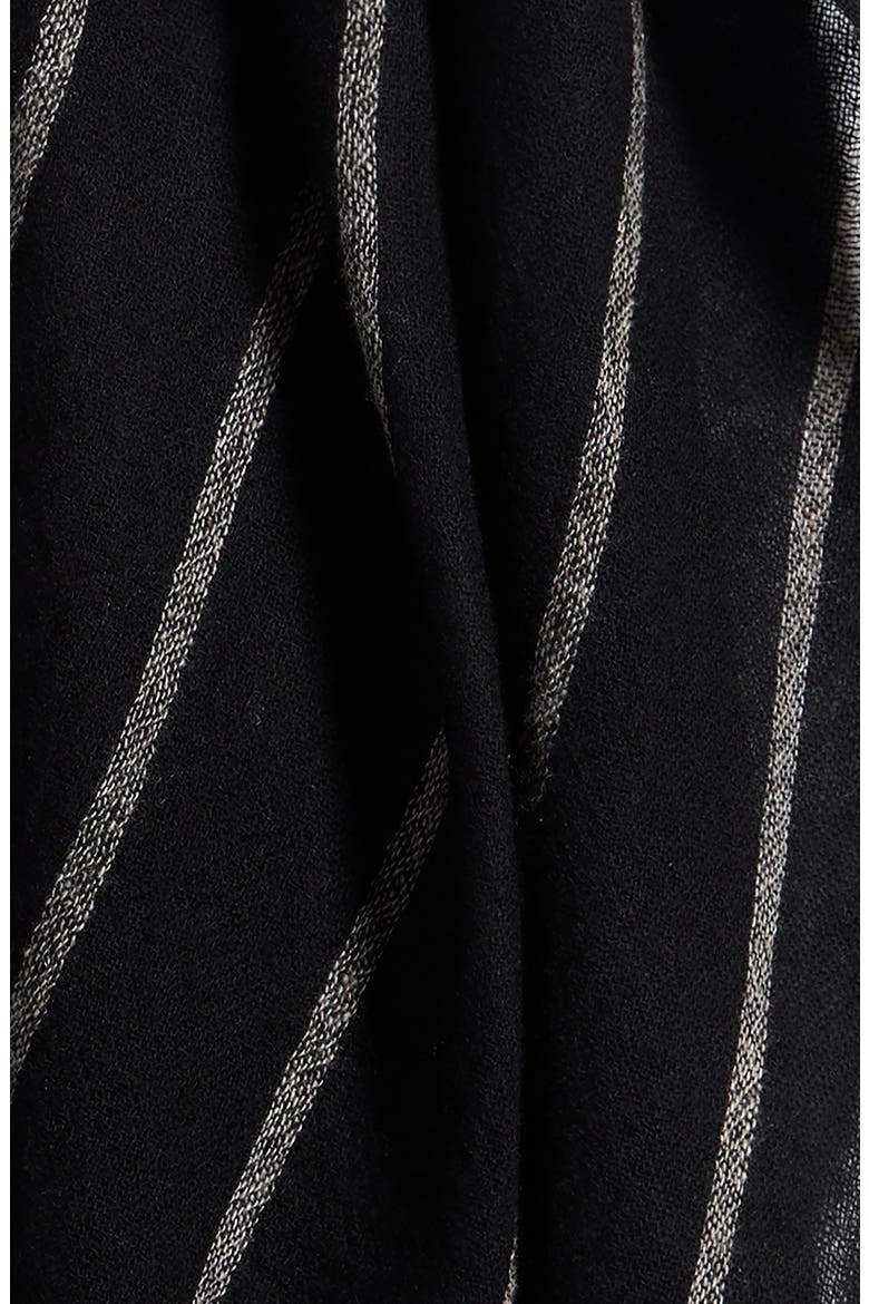 Stripe Cashmere Scarf, Alternate, color, BLACK- OATMEAL COMBO
