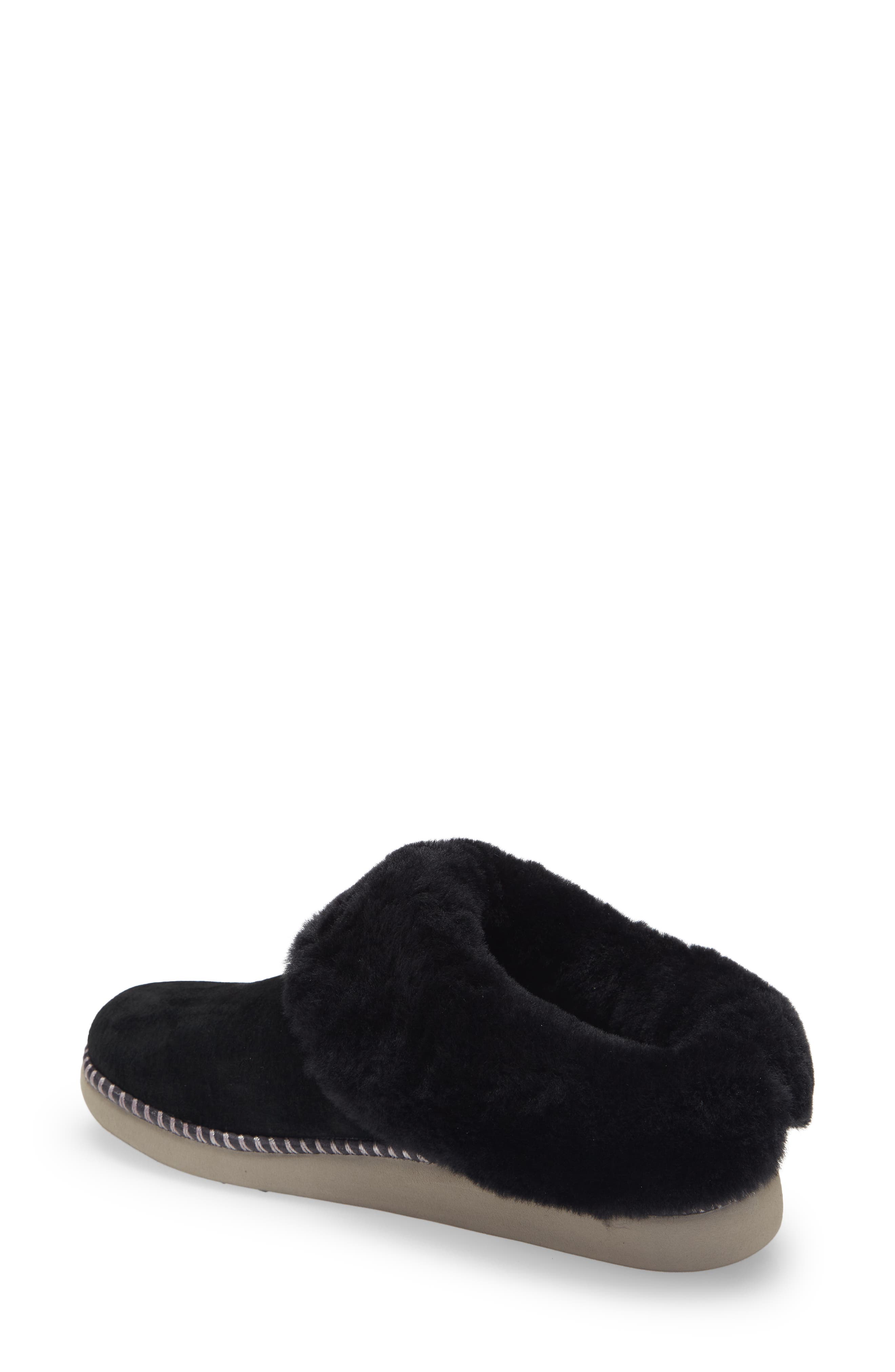 OluKai Ku'i Genuine Shearling Slipper, Alternate, color, Black/ Fog