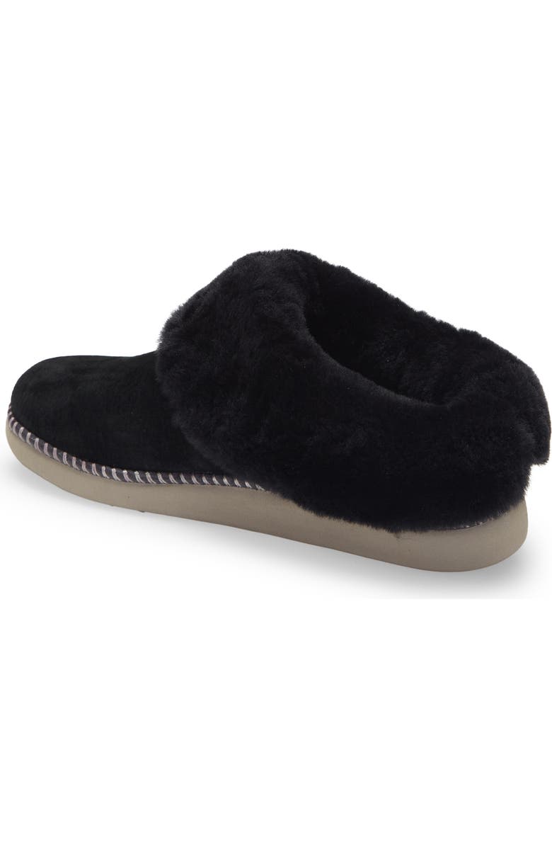 OluKai Ku'i Genuine Shearling Slipper, Alternate, color, Black/ Fog