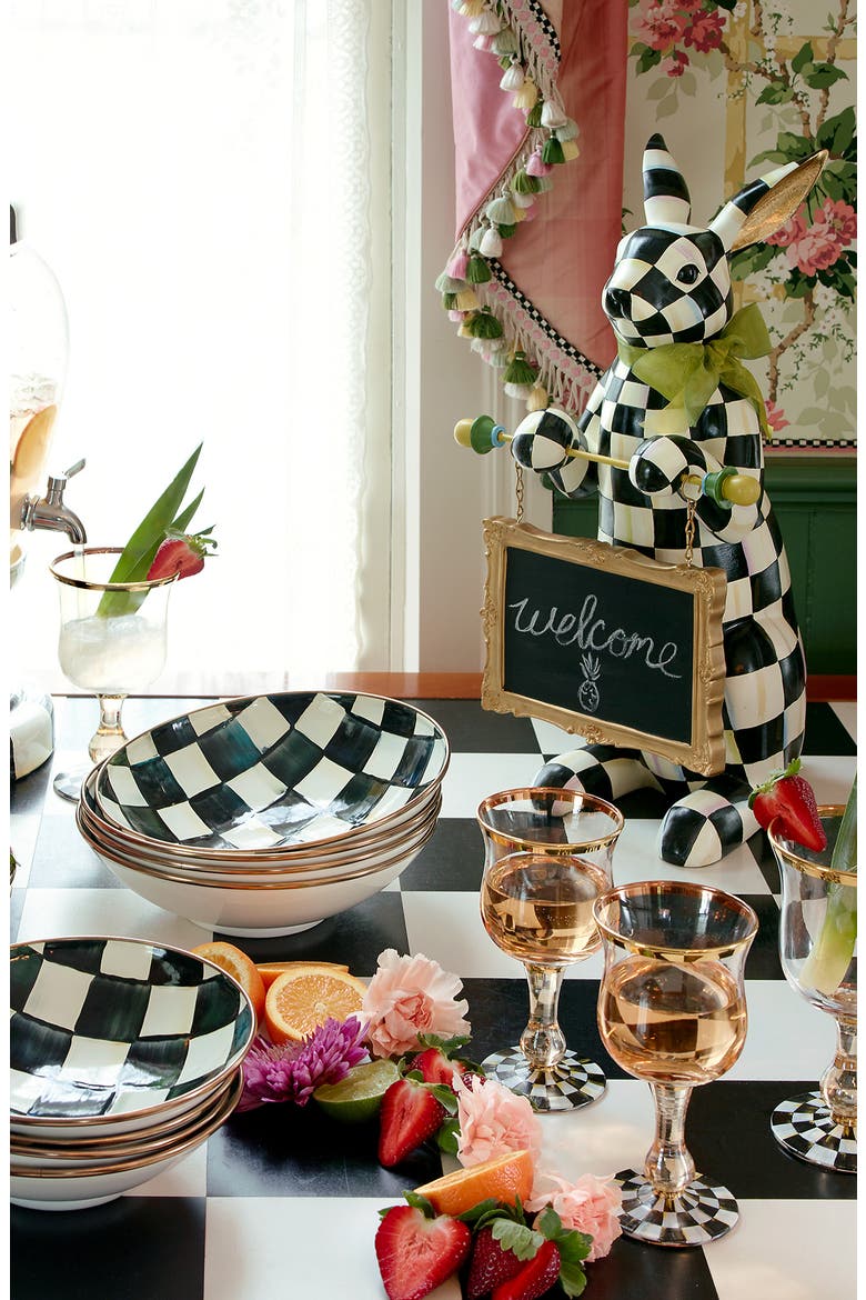 Courtly Check Menu Rabbit, Alternate, color, BLACK/ WHITE