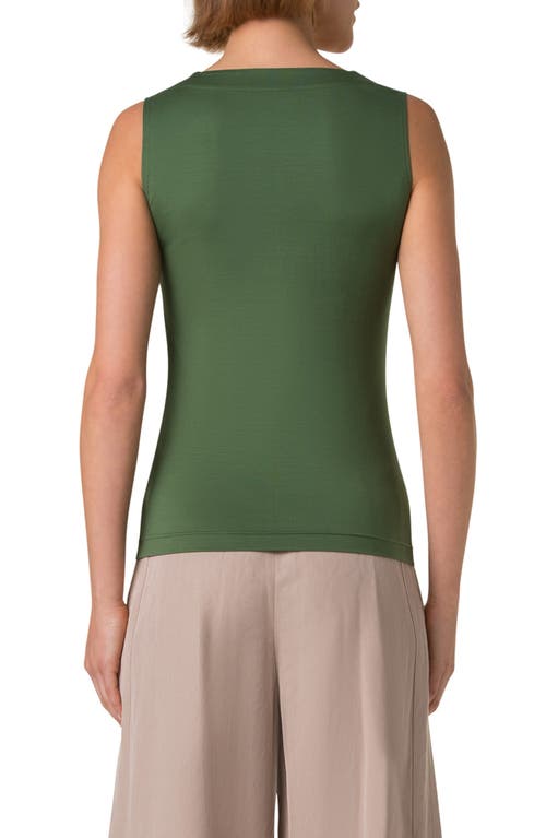 Akris Punto Dot Detail Stretch Jersey Tank In Laurel