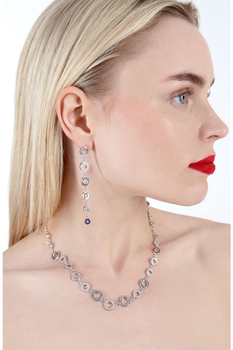 Art Deco Halo Necklace, Alternate, color, Sterling Silver