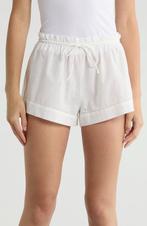 Etam Orphee Cotton Pajama Shorts in Ecru at Nordstrom, Size Medium