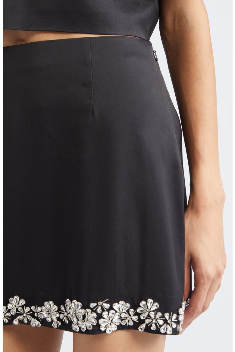 Adona Embellished Hem Miniskirt, Alternate, color, BLACK