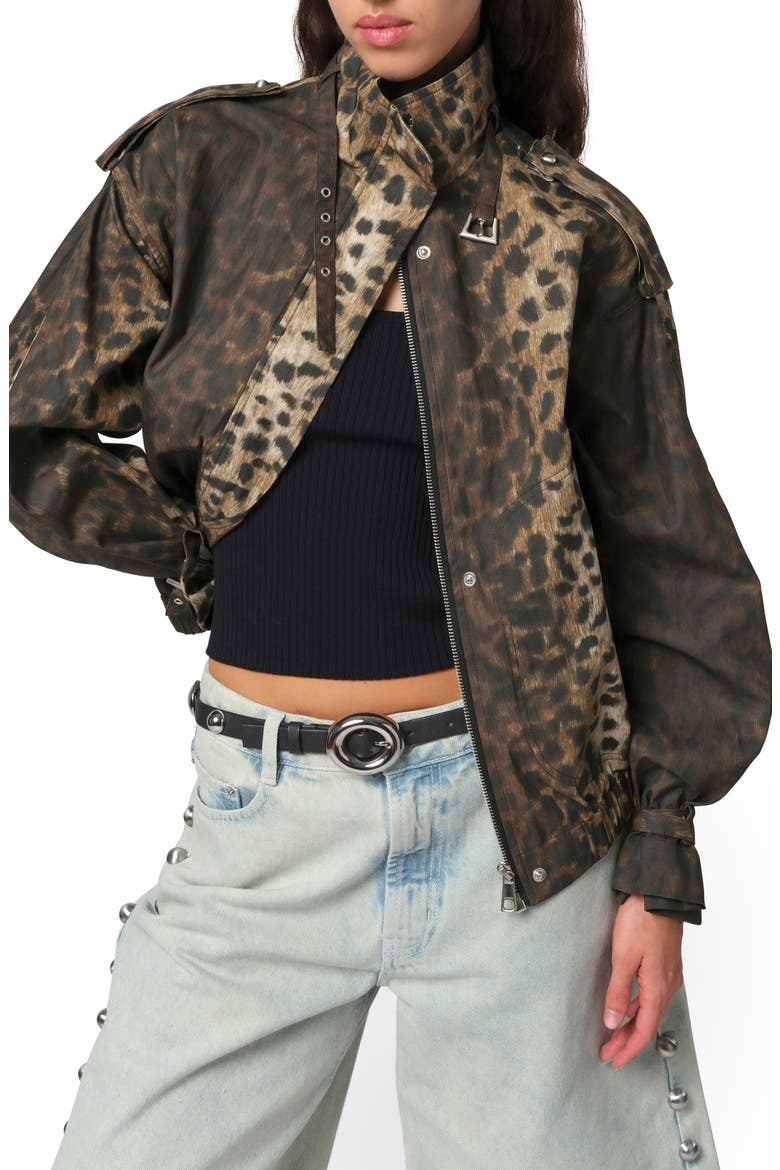 Thea Leopard Print Rain Jacket, Alternate, color, LEOPARD