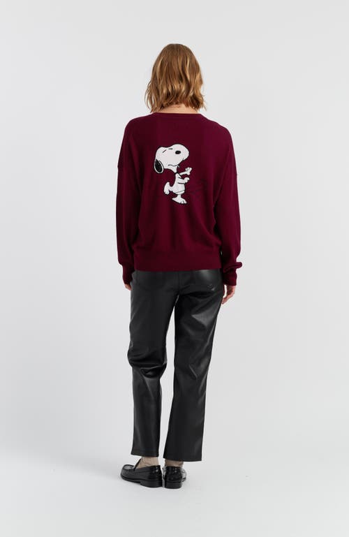 Chinti & Parker Wool-cashmere Dancing Snoopy Sweater In Red