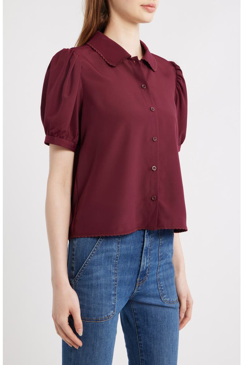The Prim Short Sleeve Top, Alternate, color, BURGUNDY
