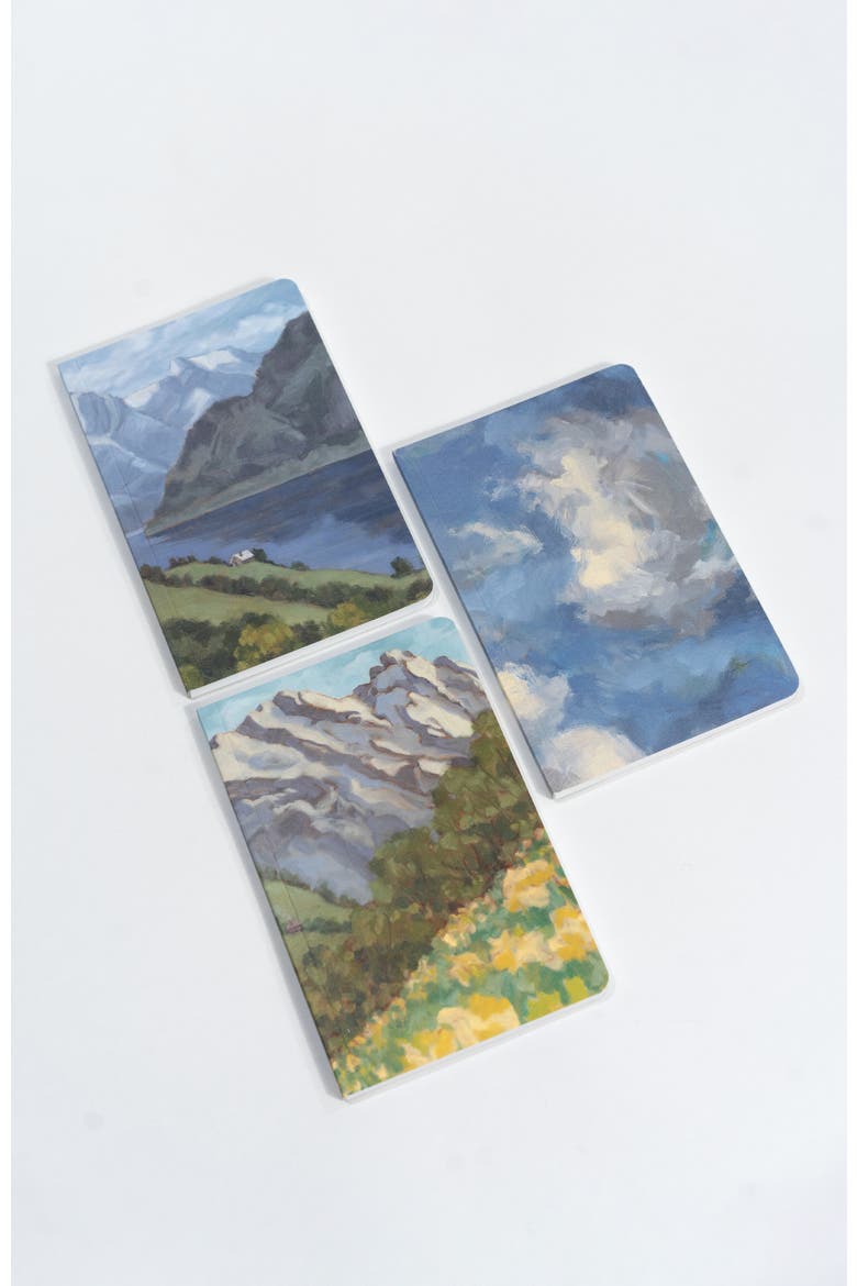 Set of Three Pocket Journals - Landscapes of Frankenstein En Plein Air, Main, color, Blue