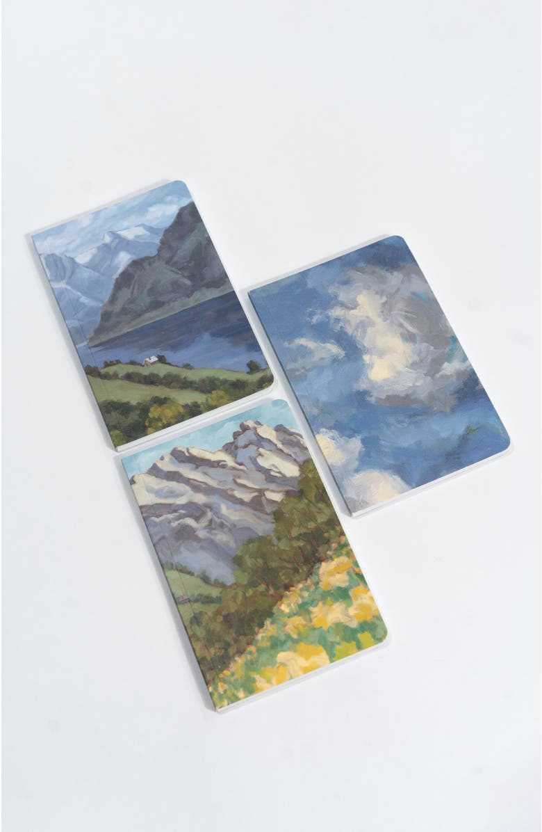 Bond & Grace Set of Three Pocket Journals - Landscapes of Frankenstein En Plein Air, Main, color, Blue