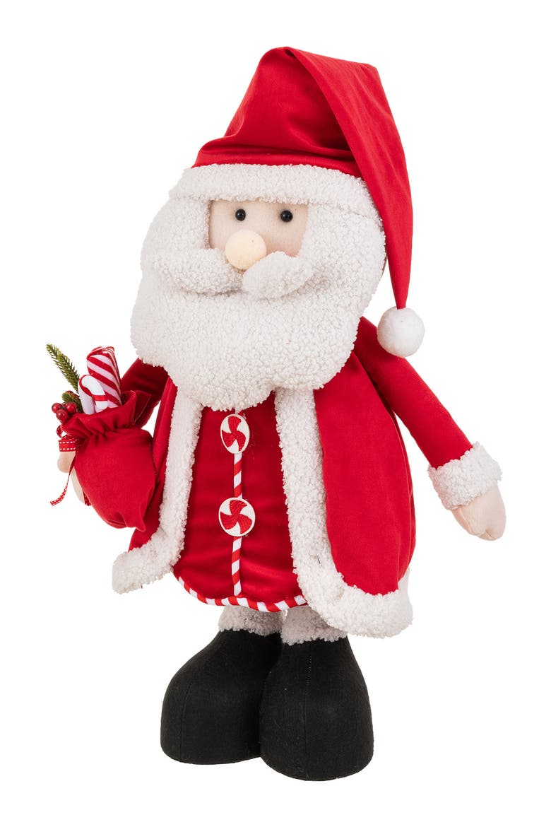 Telescoped Fabric Christmas Snowman Santa Standing Decor, Alternate, color, Red