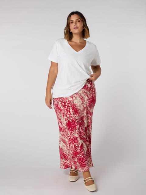 Snake Print Midaxi Skirt