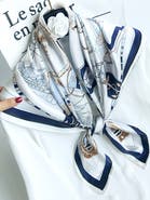 SILKSILKY Pure Mulberry Silk Printed Square Shawl Scarf