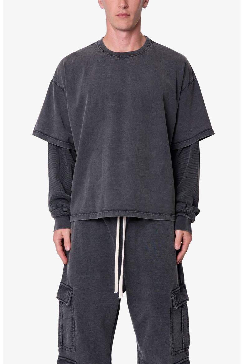 Layered Thermal Long Sleeve T-Shirt, Main, color, WASHED BLACK