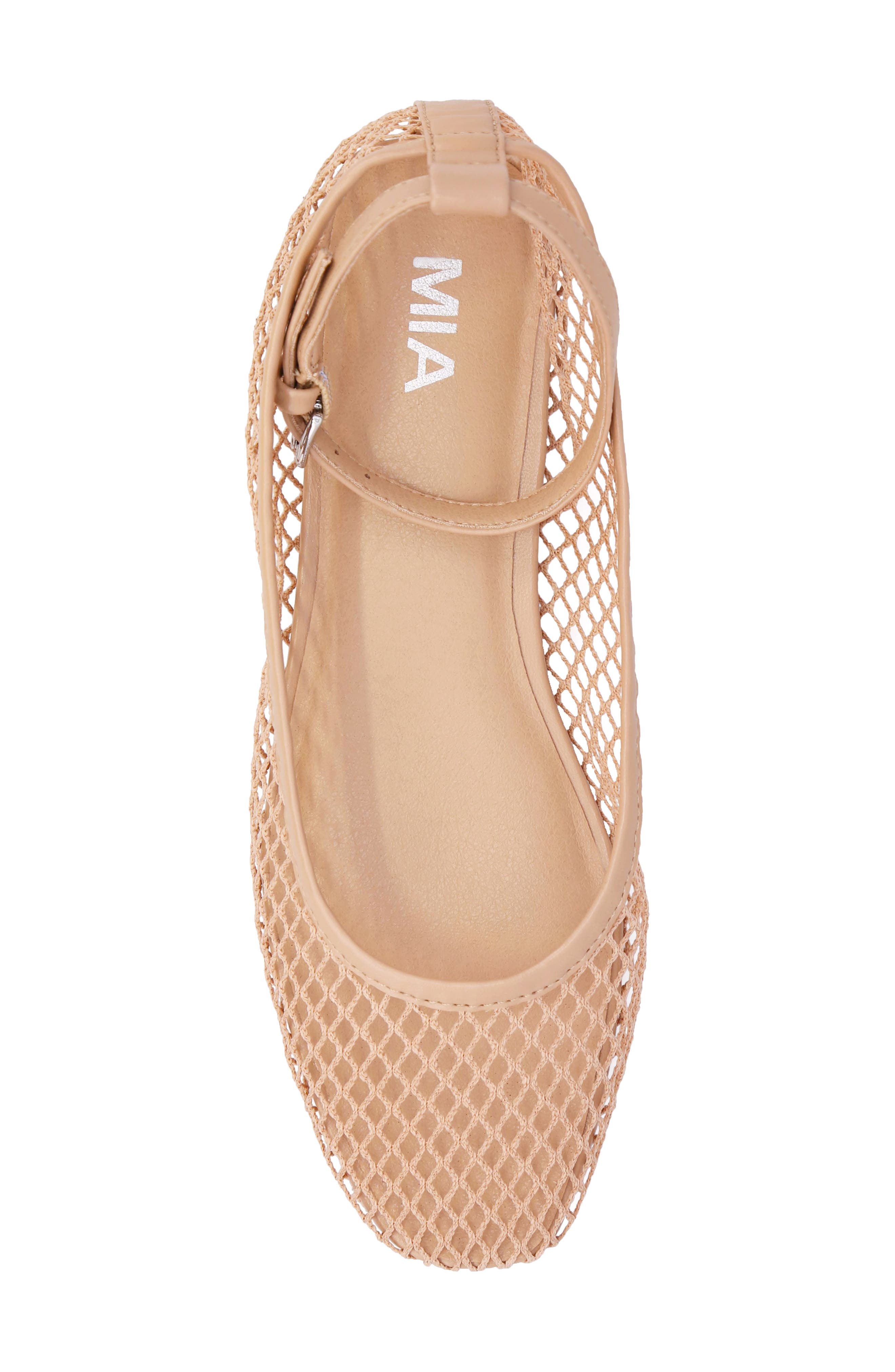 MIA Roz Ankle Strap Flat, Alternate, color, Beige