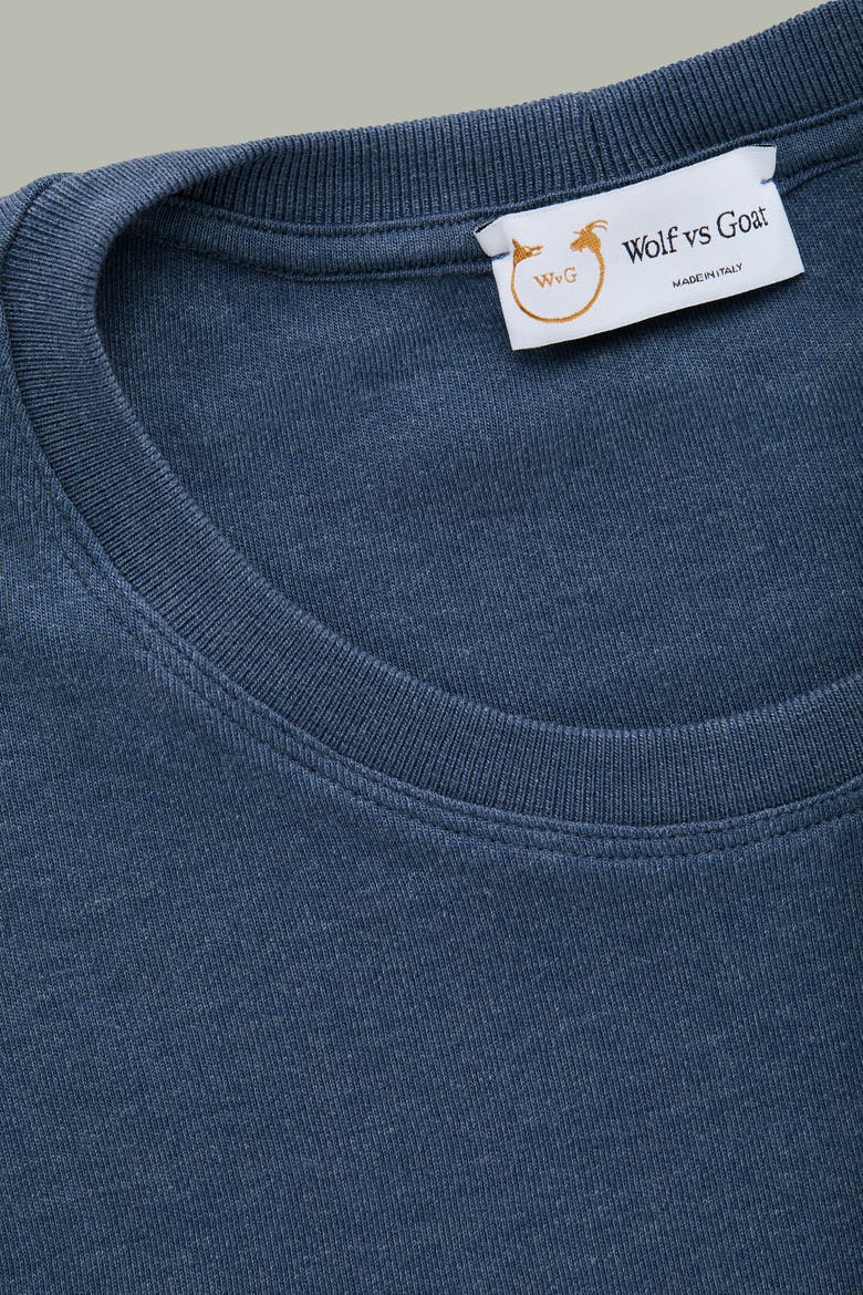 Heavyweight Viscose Interlock Long Sleeve Crewneck, Alternate, color, Navy