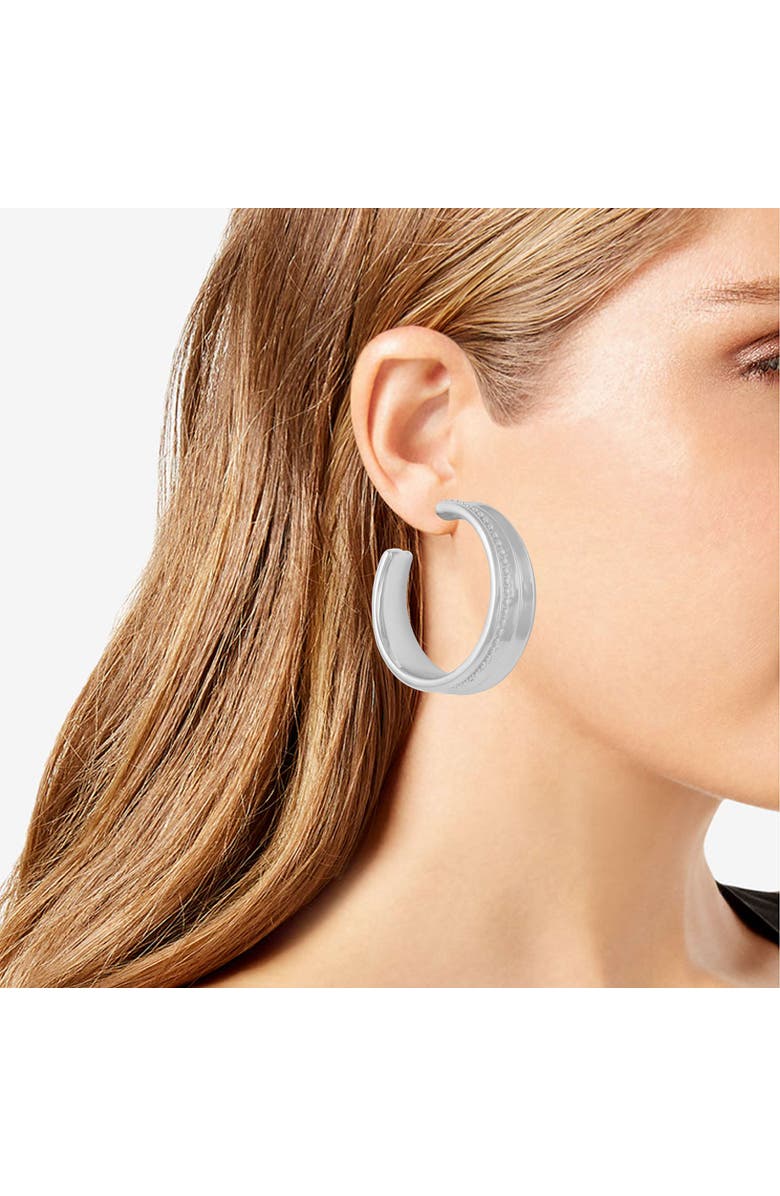 Vince Camuto Intertwined Hoop Earrings, Alternate, color, Silver Tone