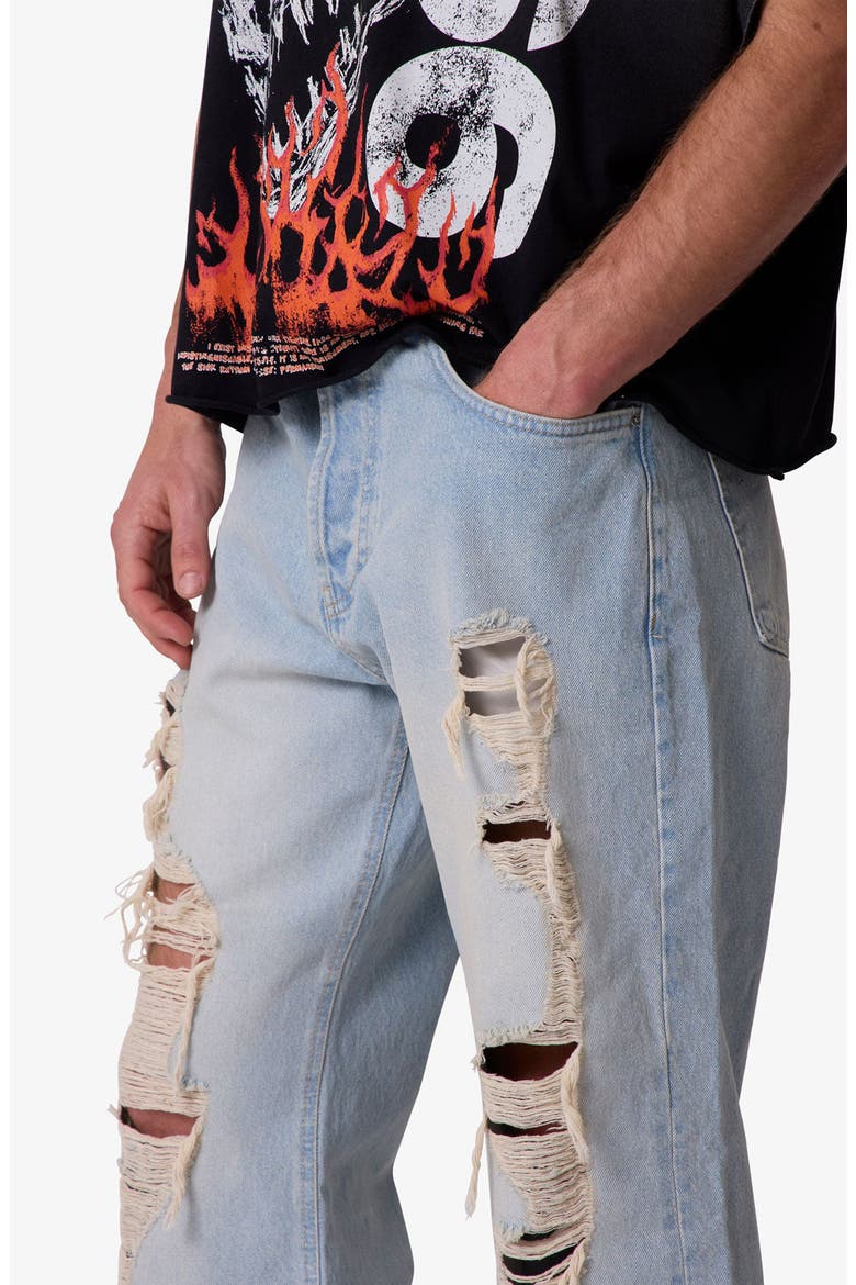 Distressed Kick Flare Jeans, Alternate, color, BLUE