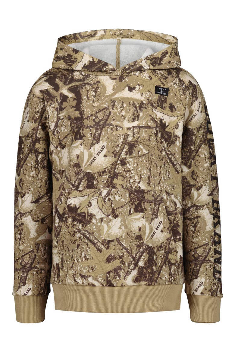 Kids' Forest Camo Hoodie, Main, color, KELP