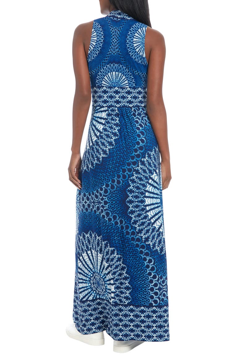 Sleeveless Stretch Jersey Maxi Dress, Alternate, color, WHITE/ NAVY