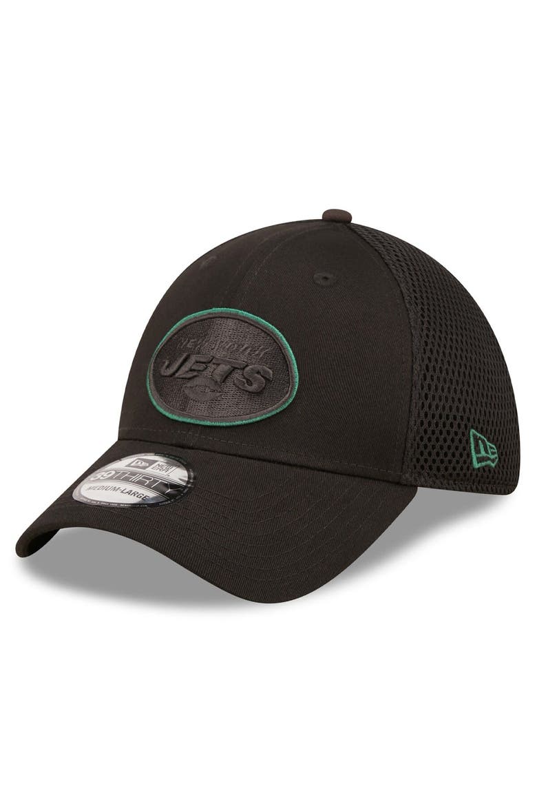 Men's New Era Black New York Jets Team Neo 39THIRTY Flex Hat, Main, color, Black