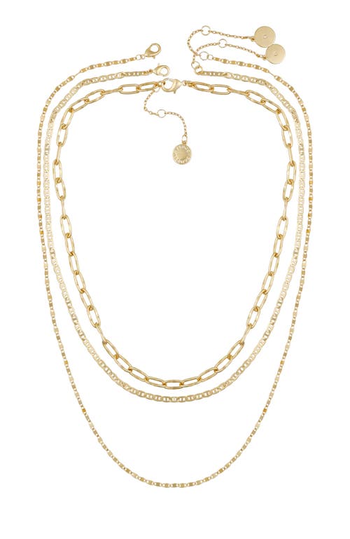 Vince Camuto Layered Chain Necklace Trio Set In Gold