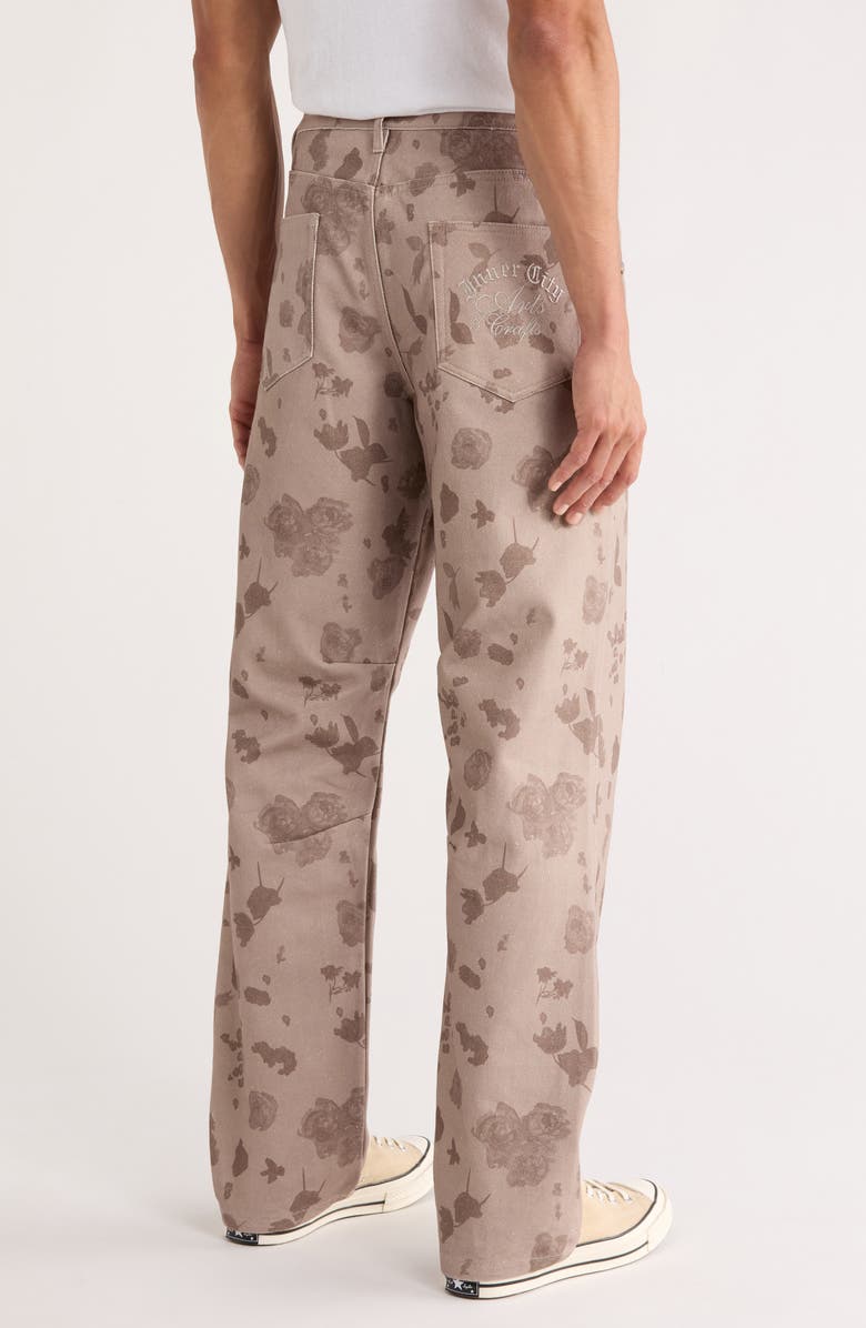 HONOR THE GIFT Tonal Floral Twill Pants, Alternate, color, Pebble