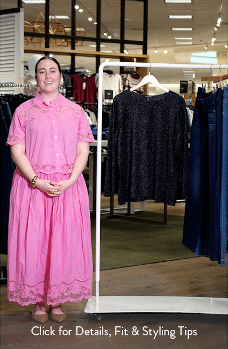 Metallic Shimmer Wool Blend Sweater, sales video thumbnail