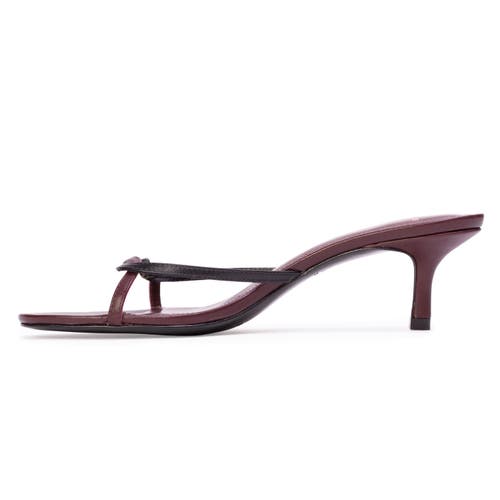 Black Suede Studio Fae Leather Sandals In Burgundy